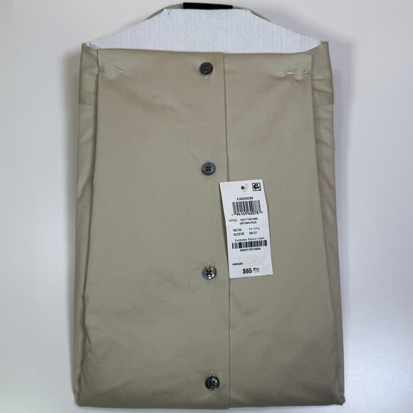 Alfani Men's Slim-Fit Temp Regulating Dress Shirt, Brown Rice 17-17.5 36-37 $65 - Picture 3 of 10